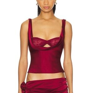 LIONESS Delilah Bra Top in Burgundy